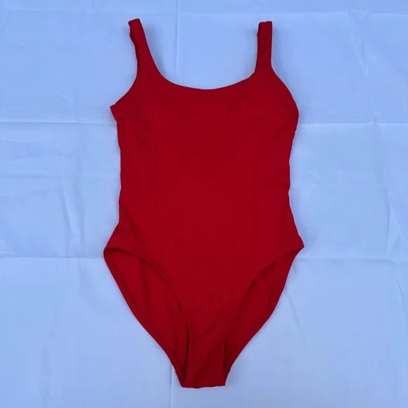 Athleta Cloudbreak Rib Scoop One Piece Women’s Red Swimsuit Size XS - Picture 4 of 8